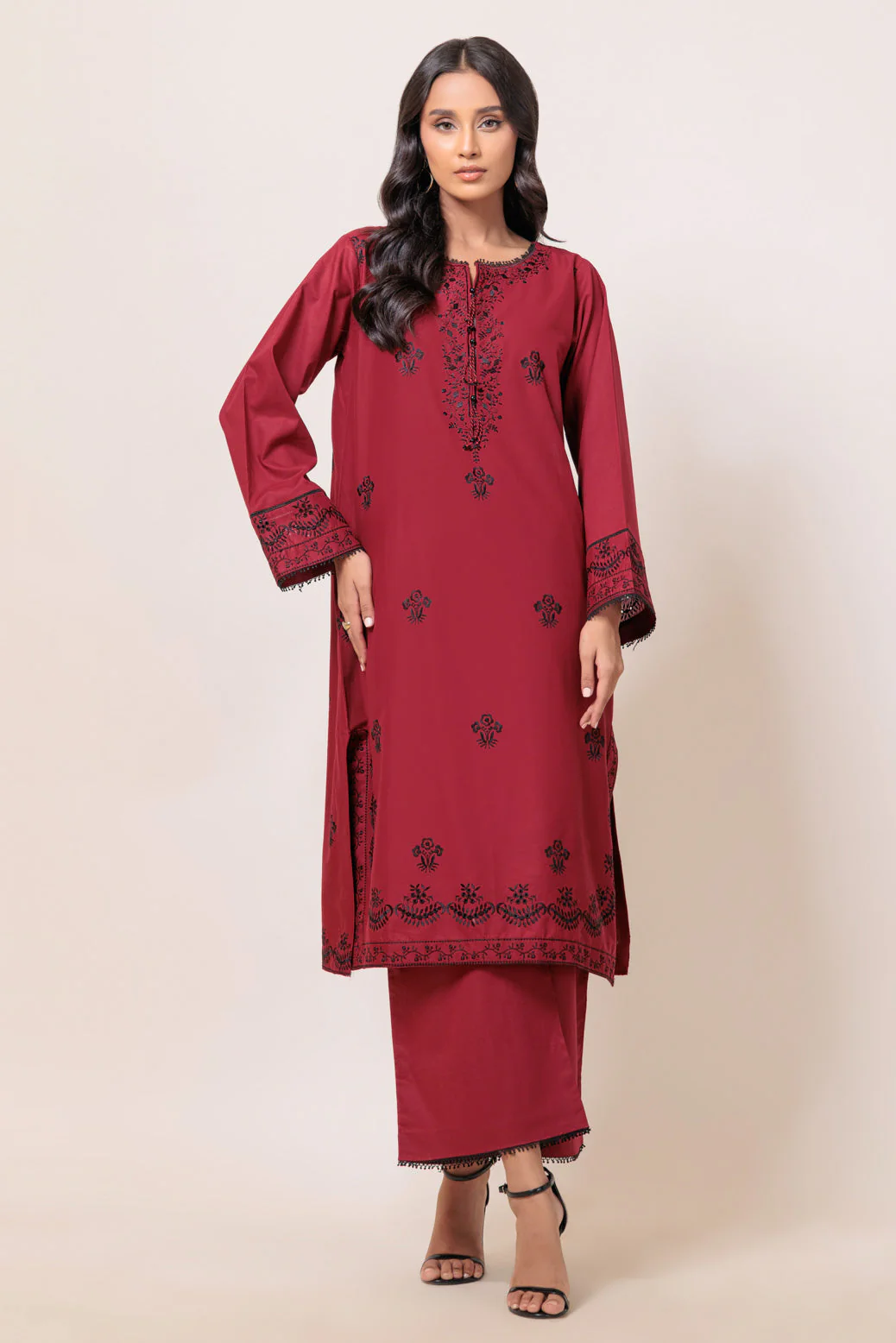 MAROON-CAMBRIC-2 PIECE (BS6242P10) - Image 2