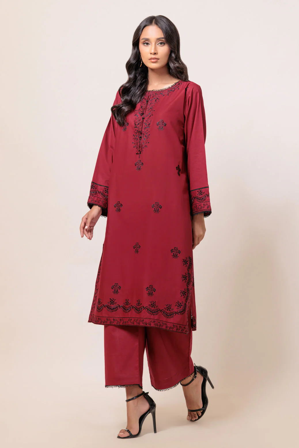 MAROON-CAMBRIC-2 PIECE (BS6242P10) - Image 4
