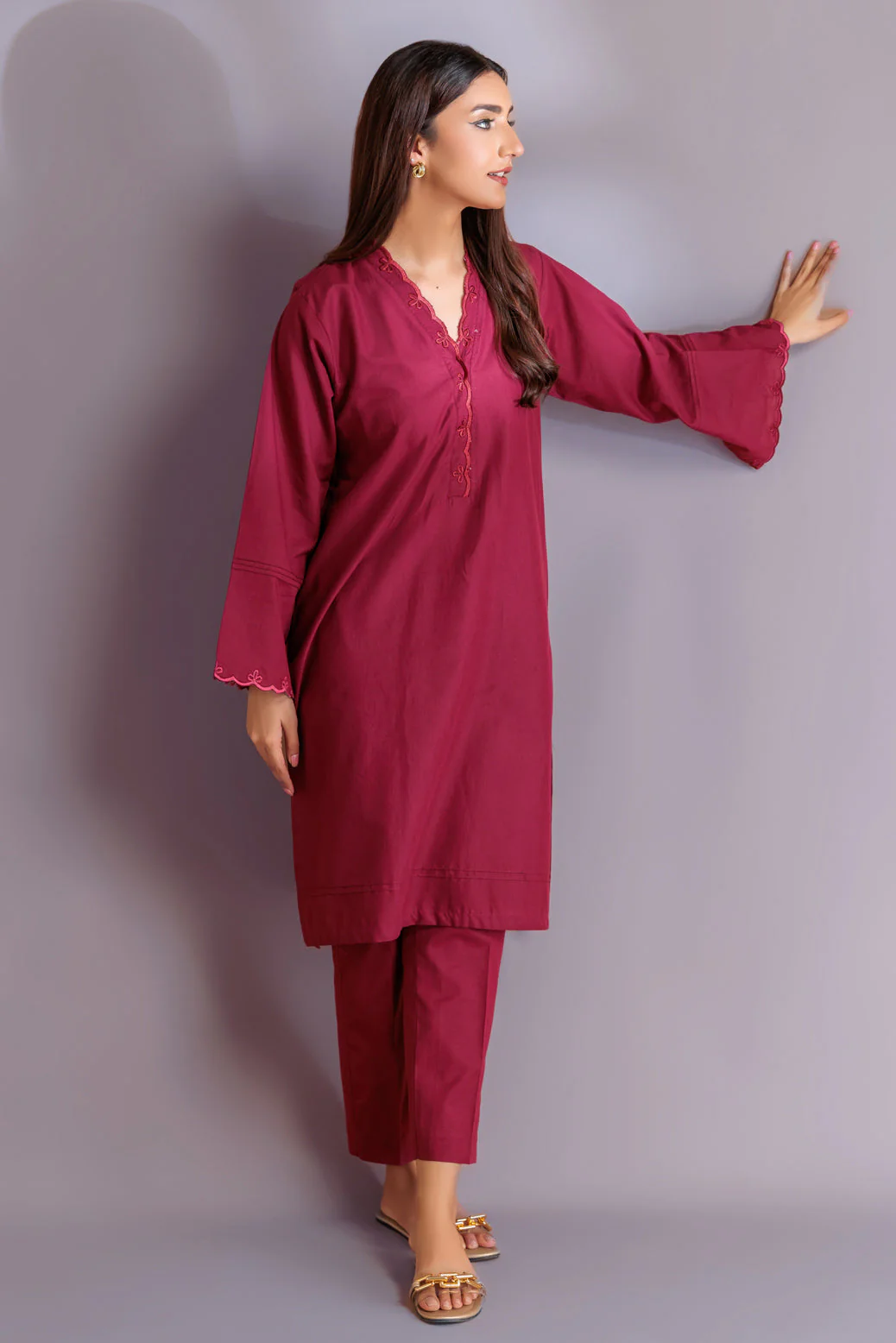 MAROON-CAMBRIC-2 PIECE (SRLS232P19) - Image 4