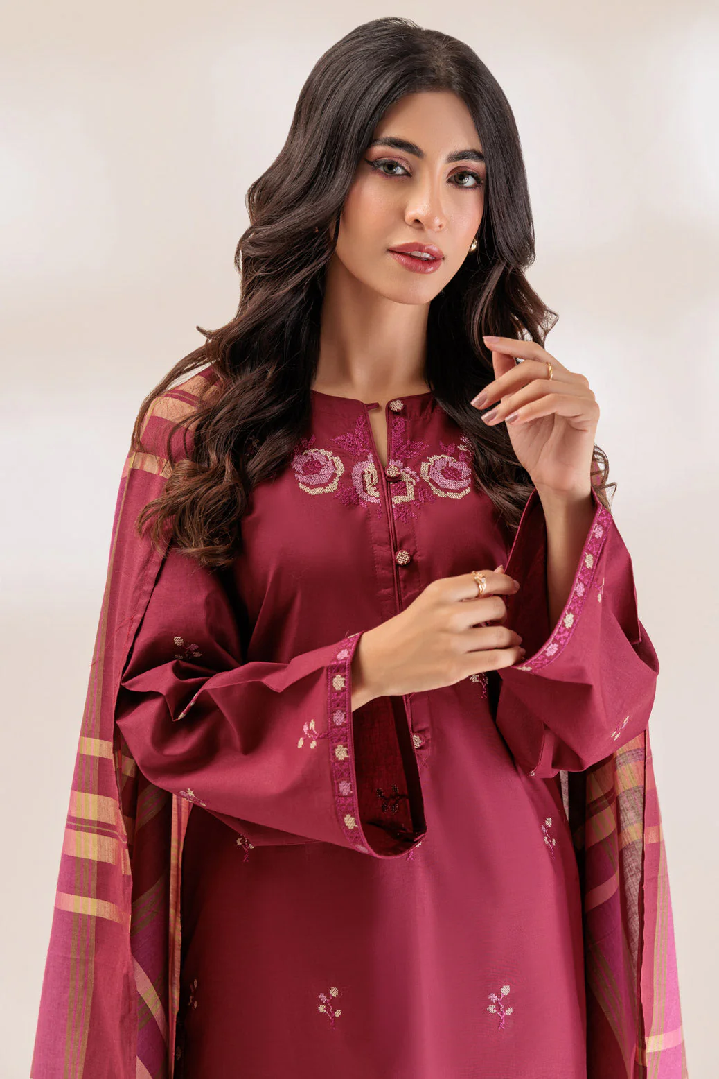 MAROON-CAMBRIC-3 PIECE (PWS2233P08) - Image 2