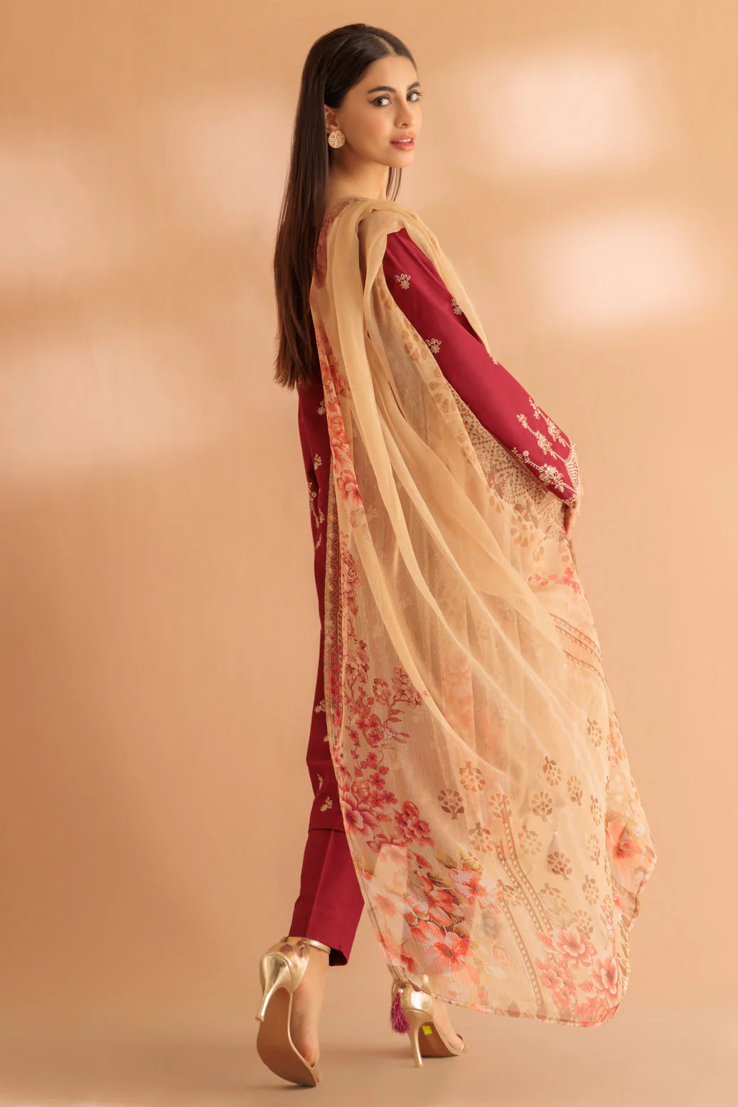 MAROON-CAMBRIC-3 PIECE (SS1243P02) - Image 5