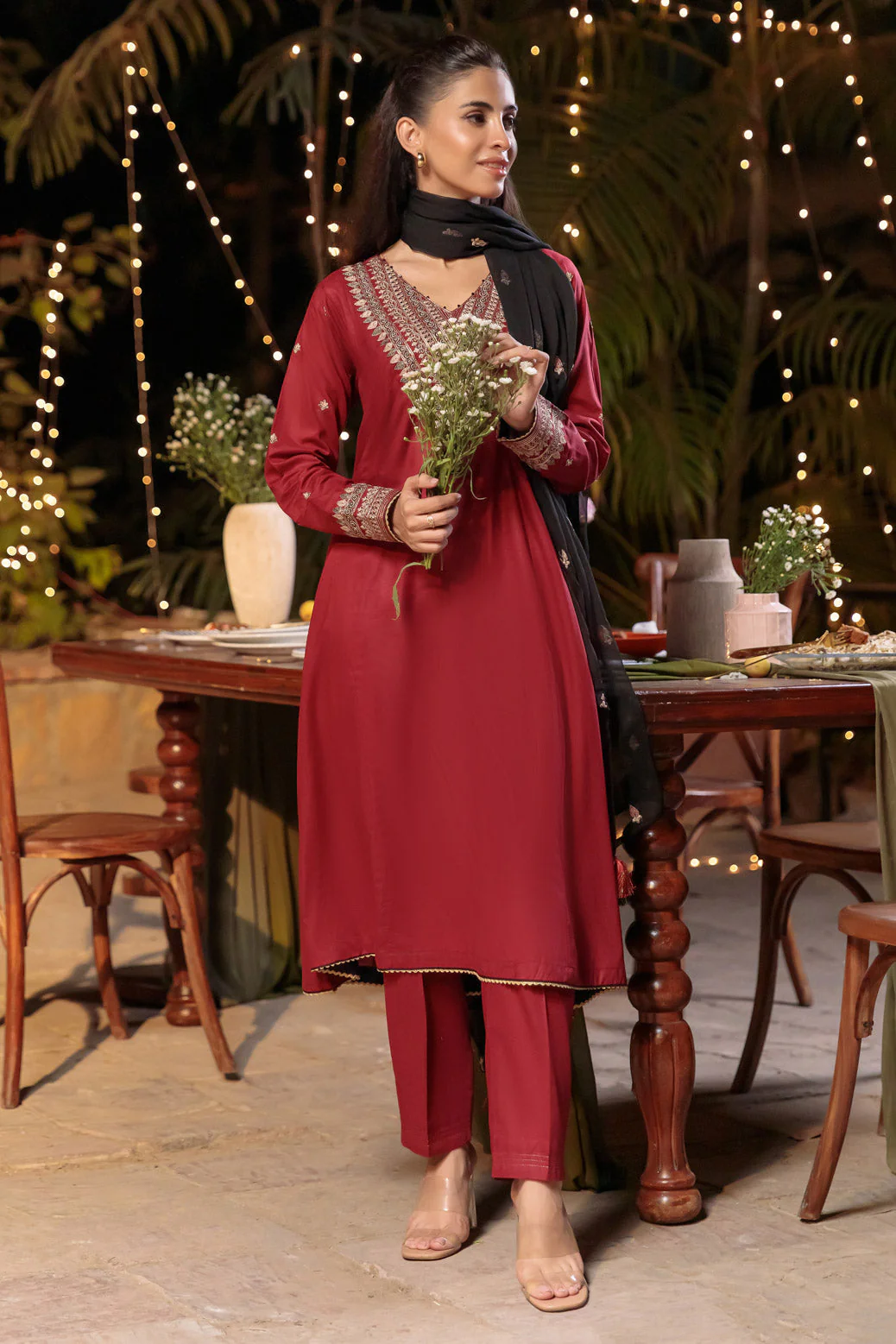 MAROON-CAMBRIC-3 PIECE (SS6243P18) - Image 2
