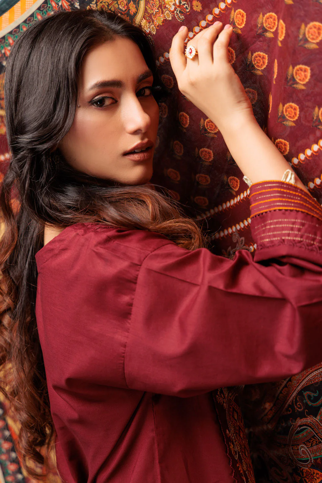 MAROON-CAMBRIC-3 PIECE (SSS233P108) - Image 2