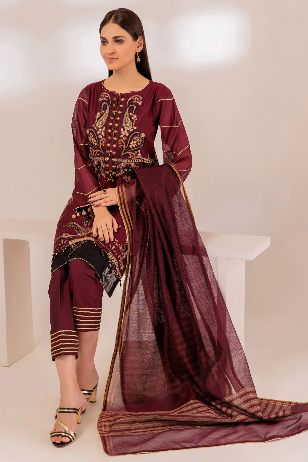 MAROON-COTTON-3 PIECE (BS4H223P06) - Image 4