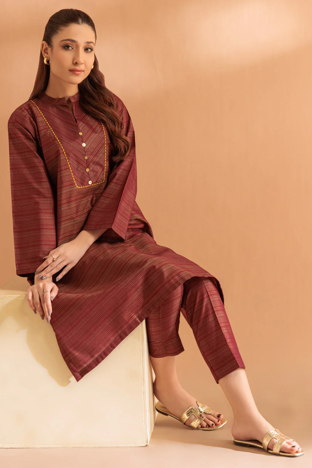 MAROON-DYED-2 PIECE (SS2242P09) - Image 3