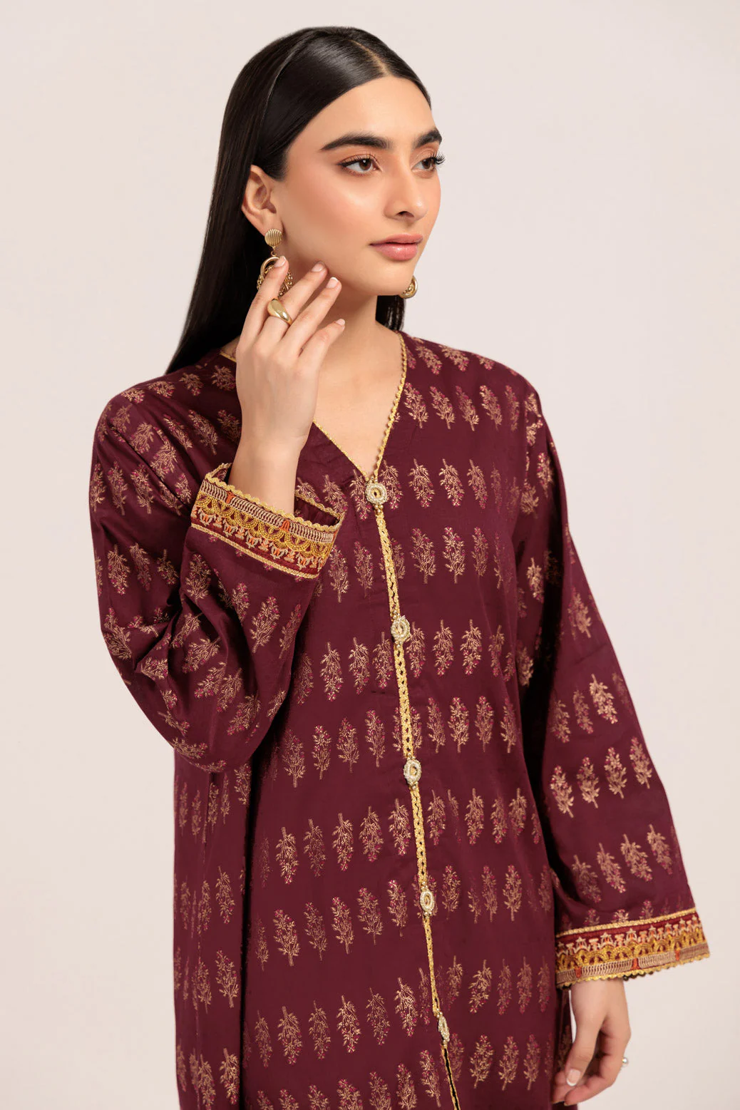 MAROON-JACQUARD-1 PIECE (PWS2241P04) - Image 3