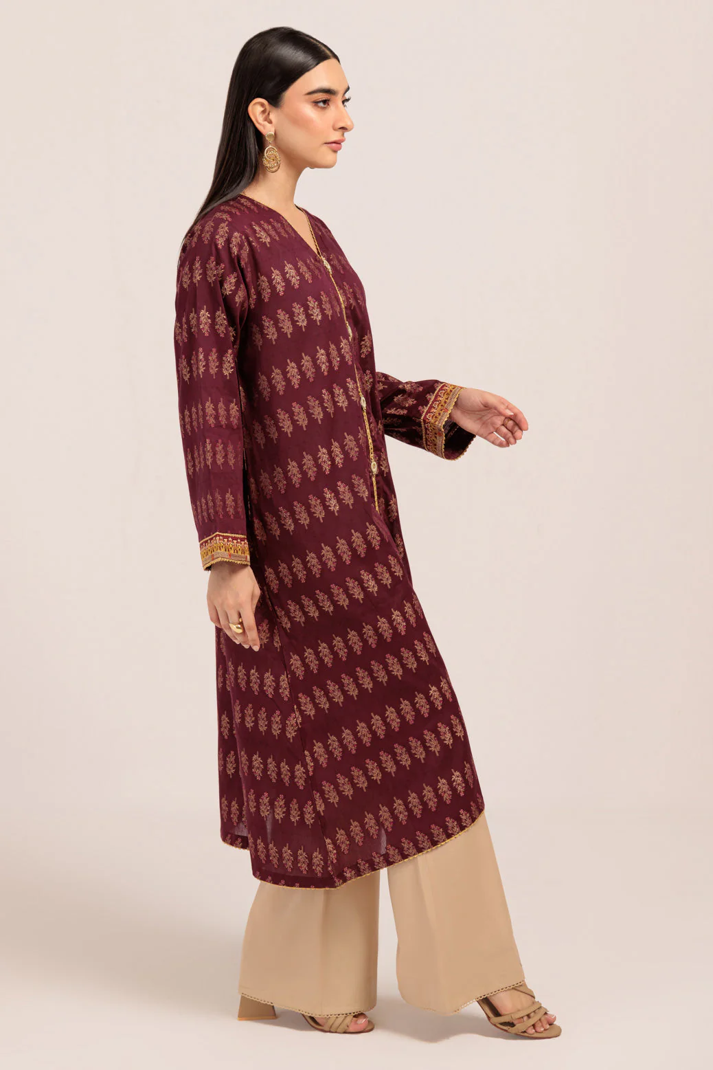 MAROON-JACQUARD-1 PIECE (PWS2241P04) - Image 4