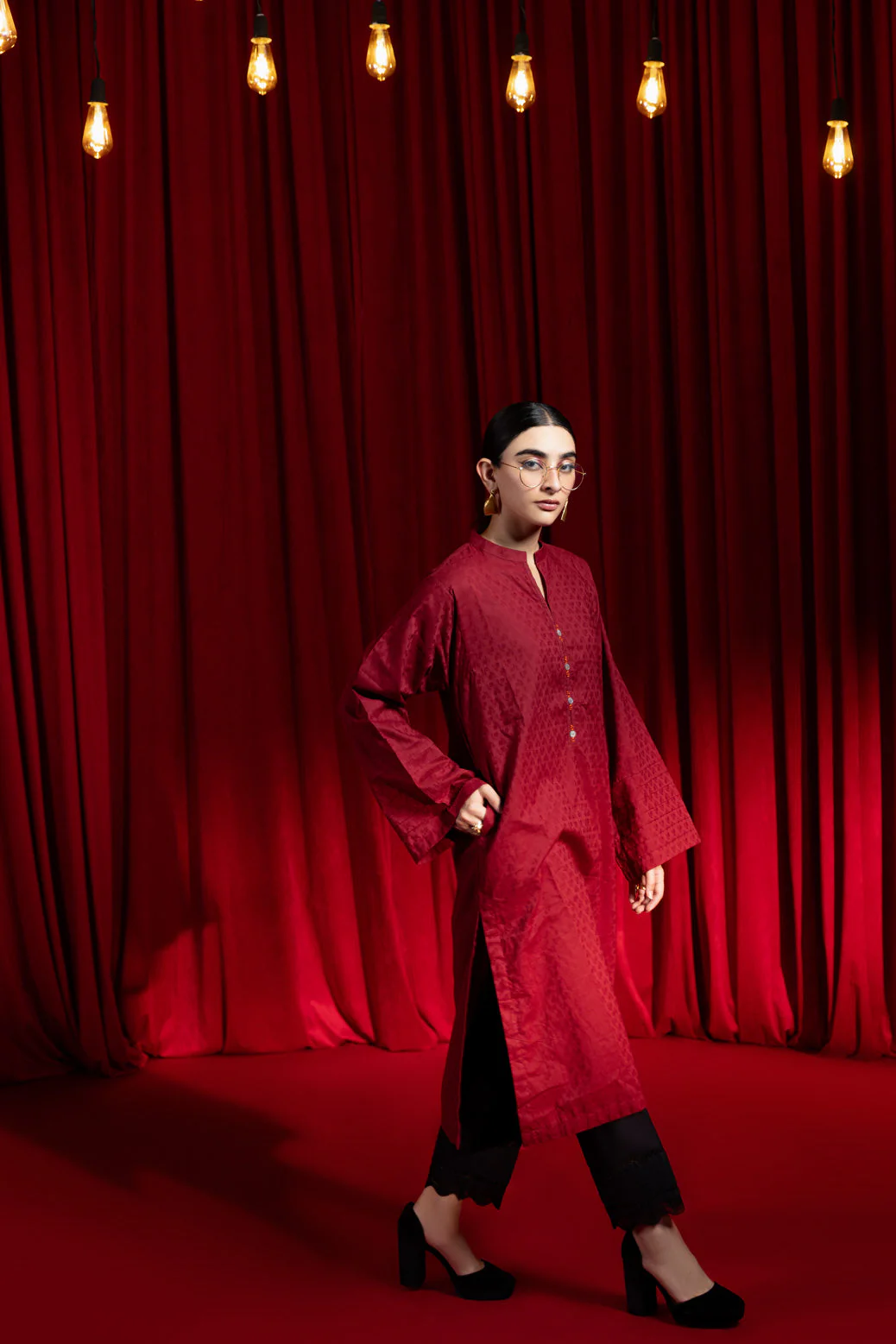 MAROON-JACQUARD-1 PIECE (PWS6241P17) - Image 4