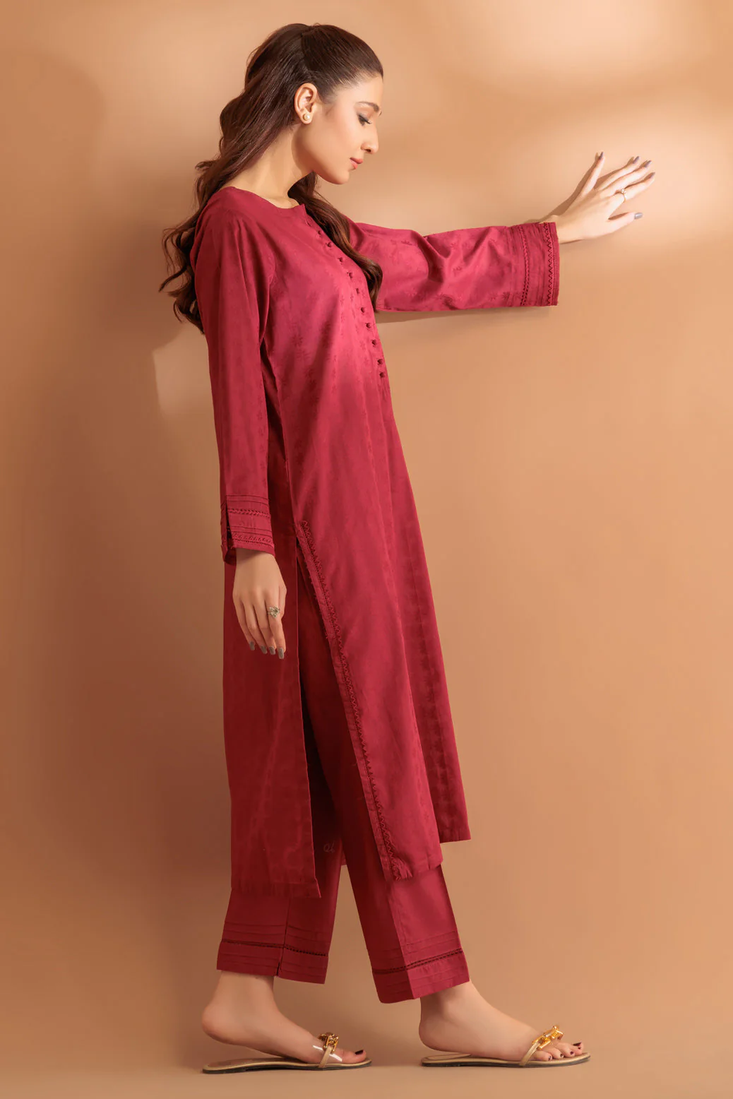 MAROON-JACQUARD-2 PIECE (SS2242P37) - Image 2