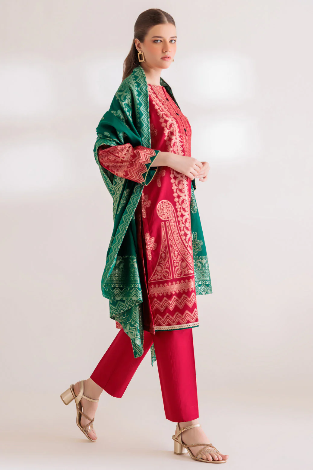 MAROON-JACQUARD-3 PIECE (PWJ5233P07) - Image 3