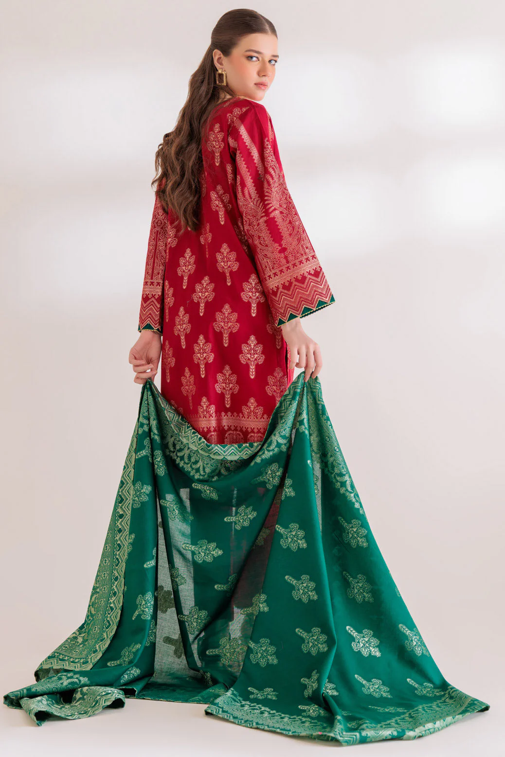 MAROON-JACQUARD-3 PIECE (PWJ5233P07) - Image 5