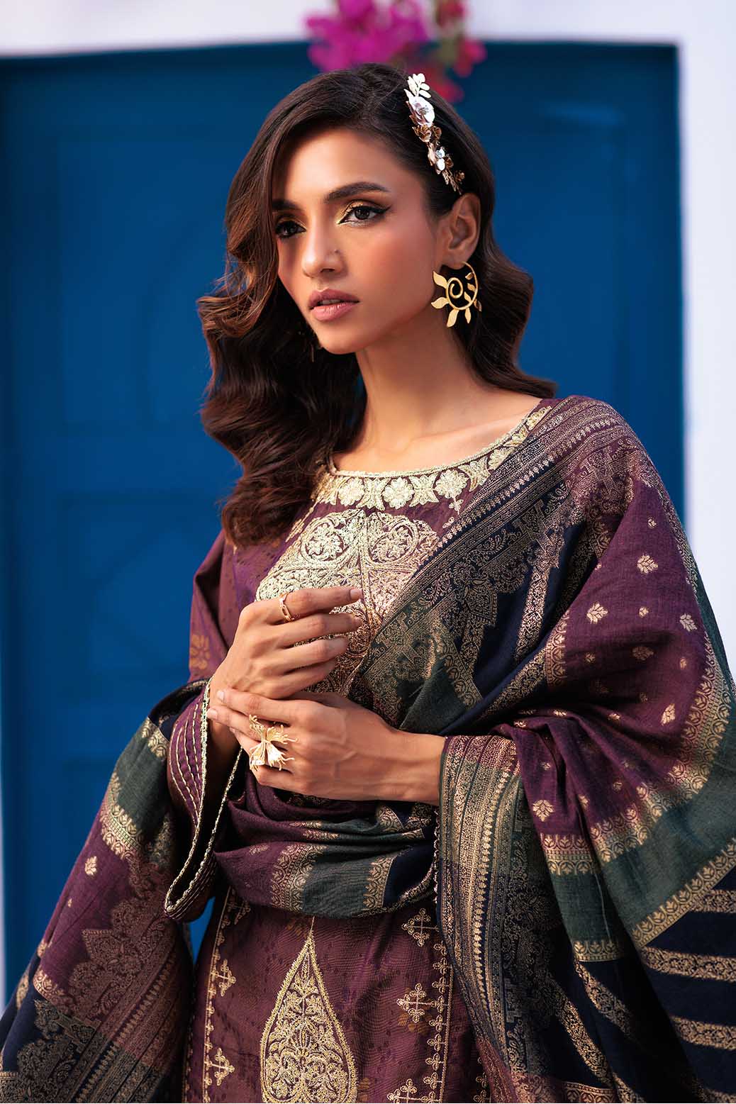 MAROON-JACQUARD-3 PIECE (PWS5233P26) - Image 2