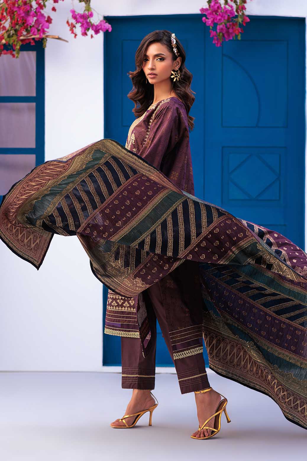 MAROON-JACQUARD-3 PIECE (PWS5233P26) - Image 4