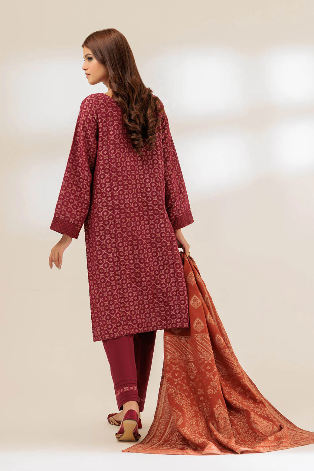 MAROON-JACQUARD-3 PIECE (SBN233P18) - Image 4