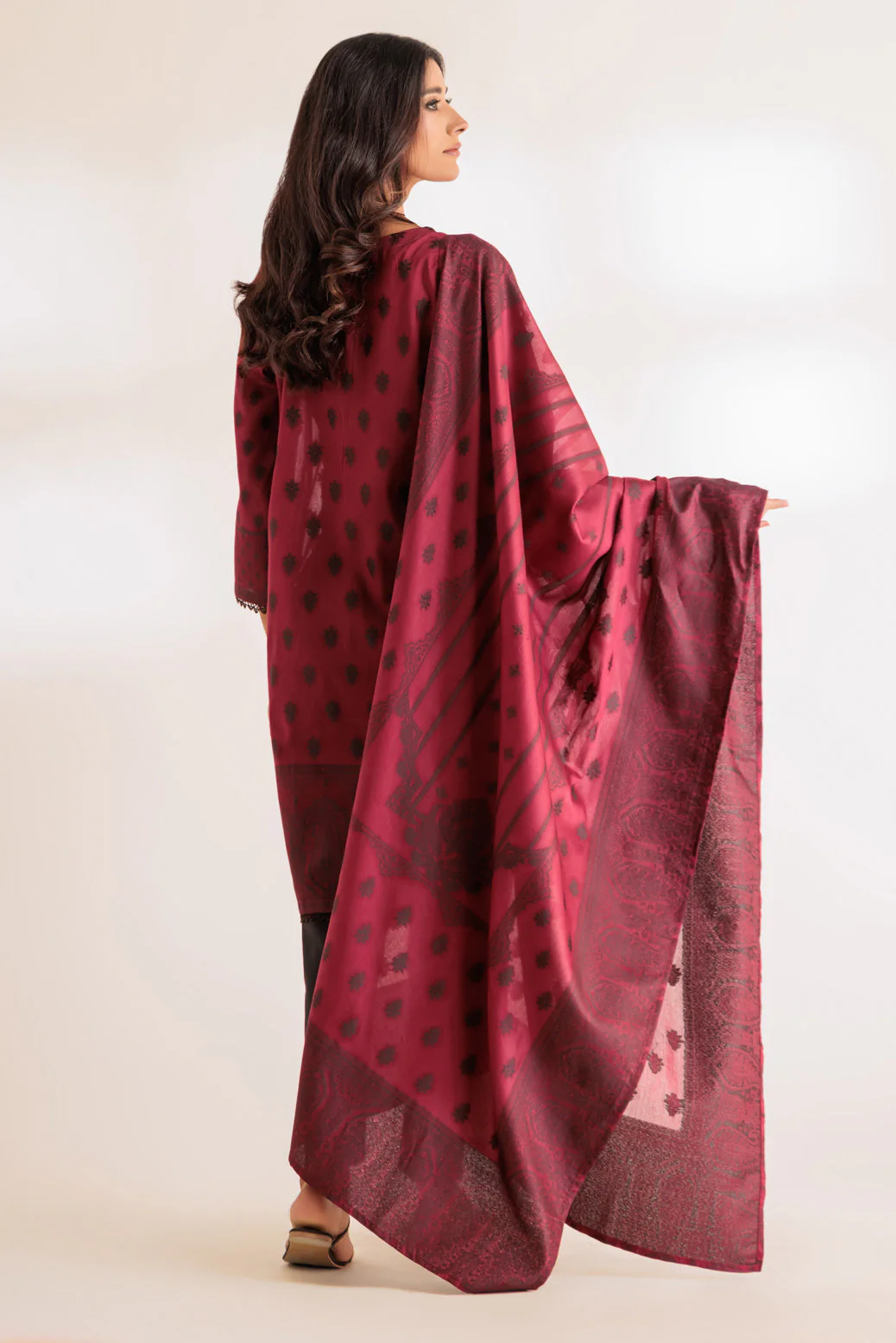 MAROON-JACQUARD-3 PIECE (SJ1243P13) - Image 5