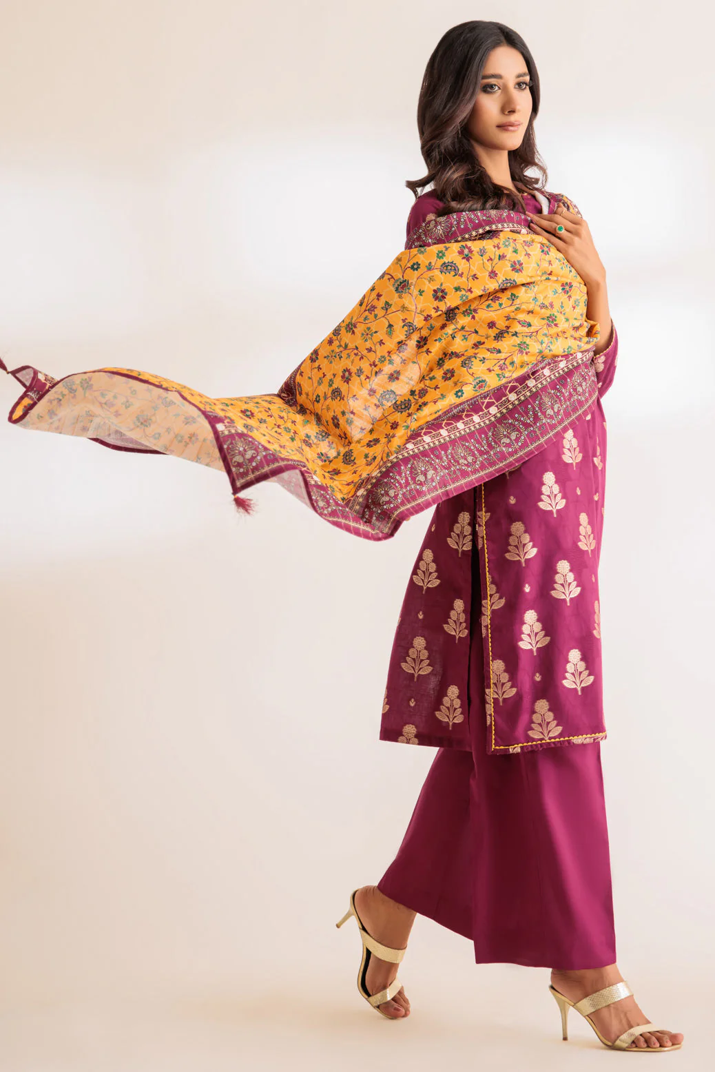 MAROON-JACQUARD-3 PIECE (SS2243P26) - Image 2