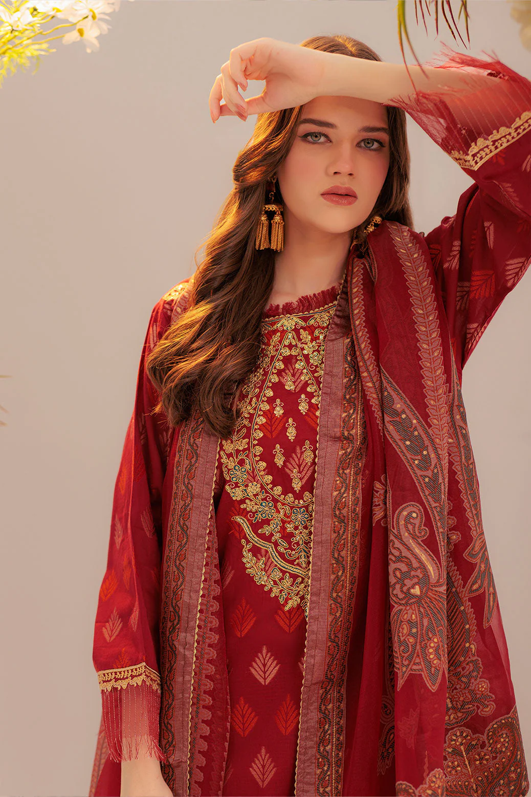 MAROON-JACQUARD-3 PIECE (SS5243P13) - Image 4