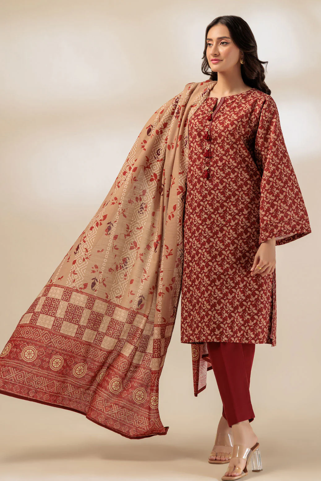 MAROON-KHADDAR-3 PIECE (WS2243P01) - Image 3
