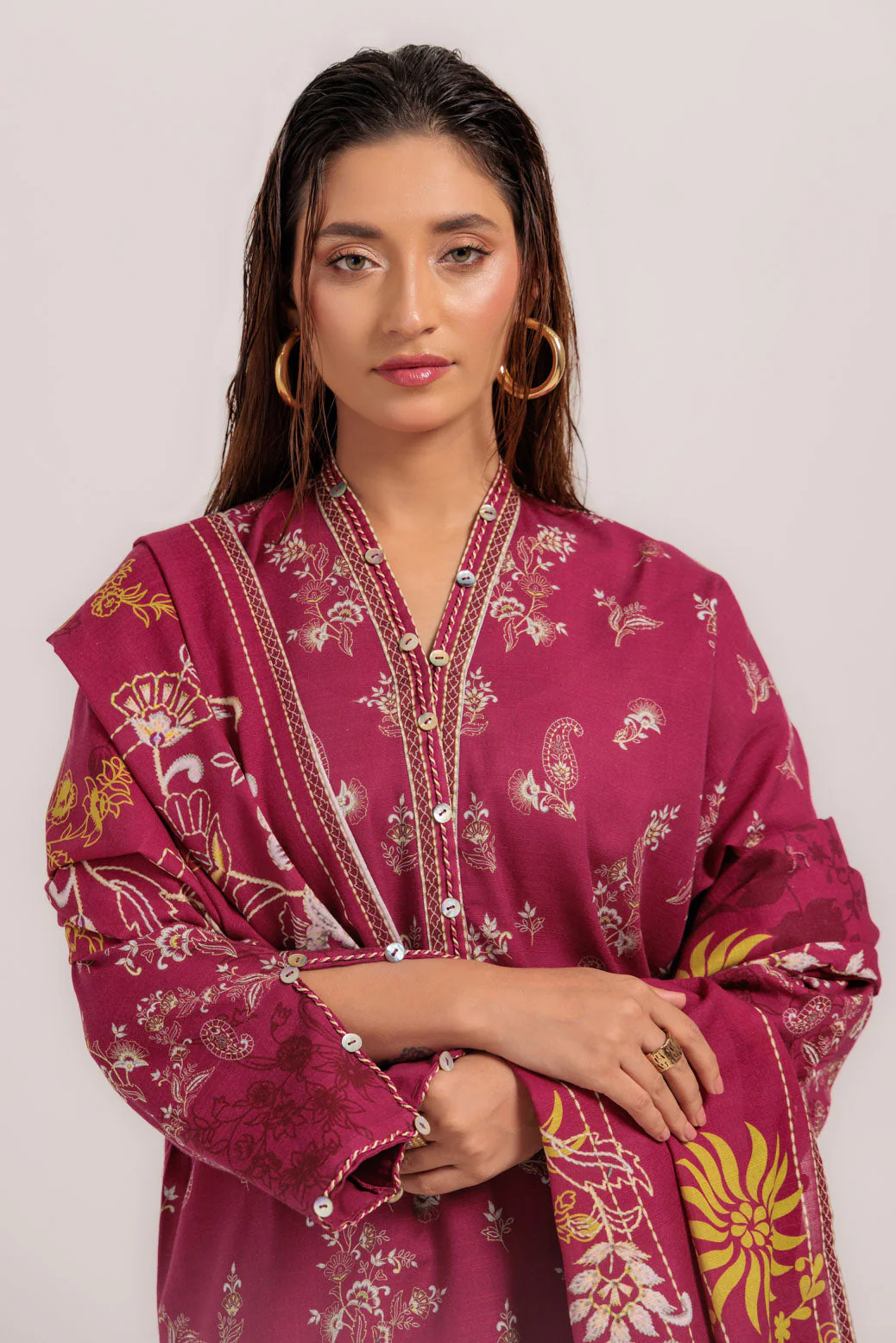 MAROON-KHADDAR-3 PIECE (WS6243P44) - Image 4