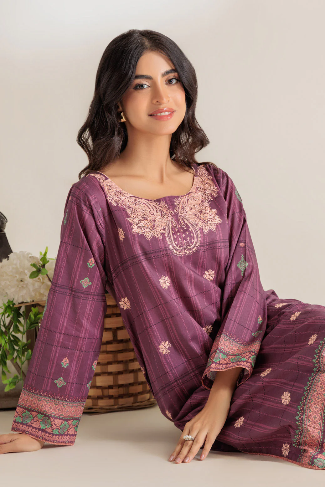 MAROON-LAWN-2 PIECE (2S24B2P221) - Image 3