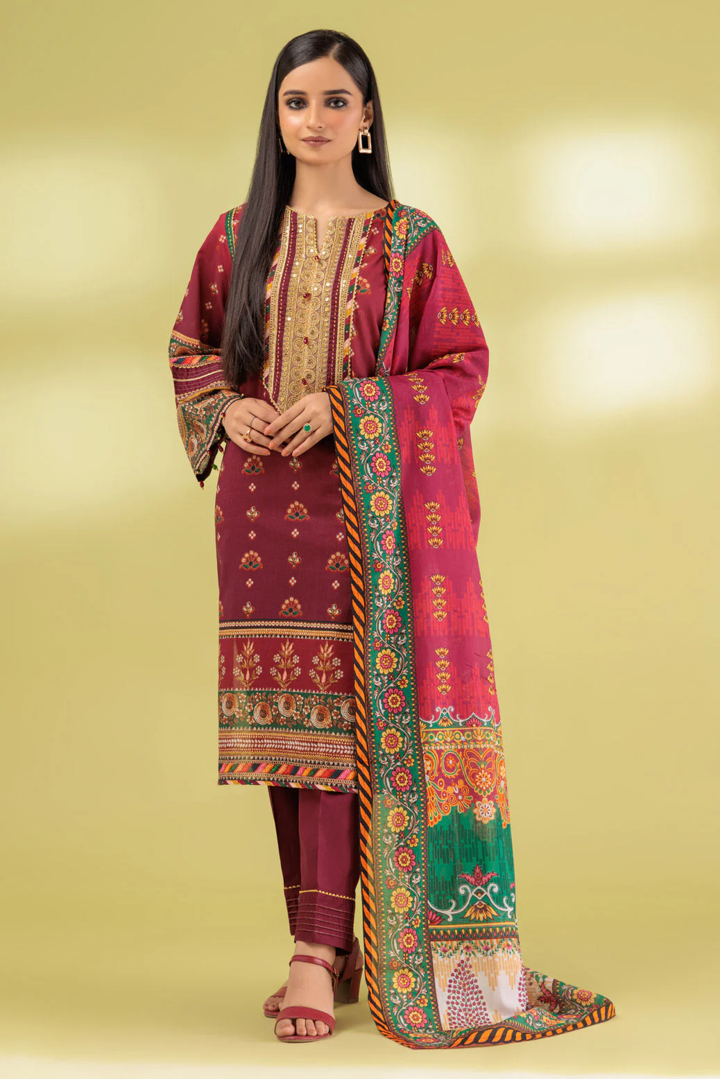 MAROON-LAWN-3 PIECE (SAS233P71) - Image 3