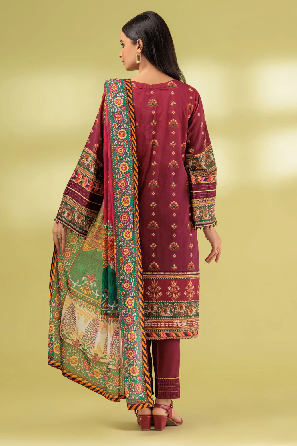MAROON-LAWN-3 PIECE (SAS233P71) - Image 4