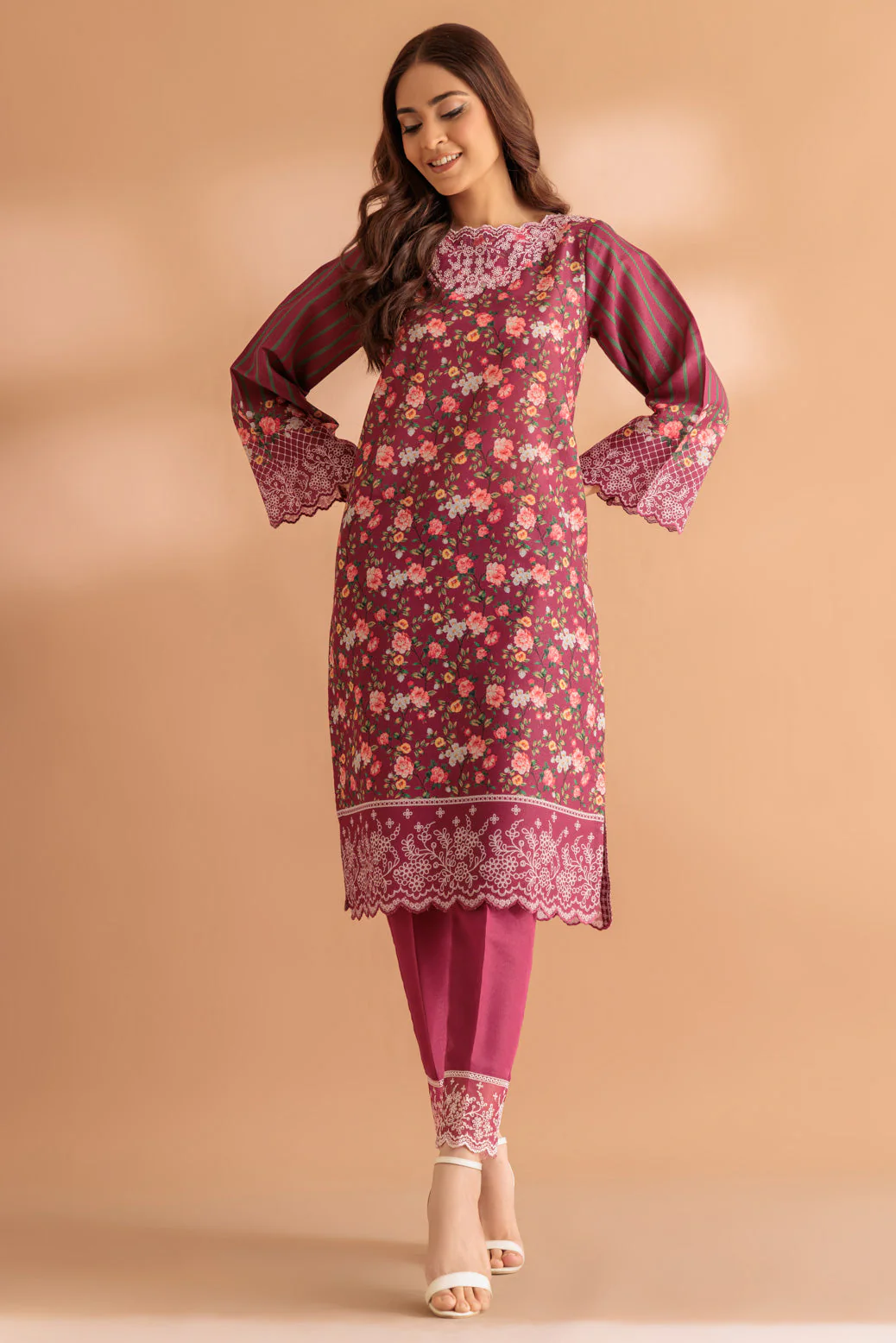 MAROON-SHIMMERY-2 PIECE (SS6242P13) - Image 3