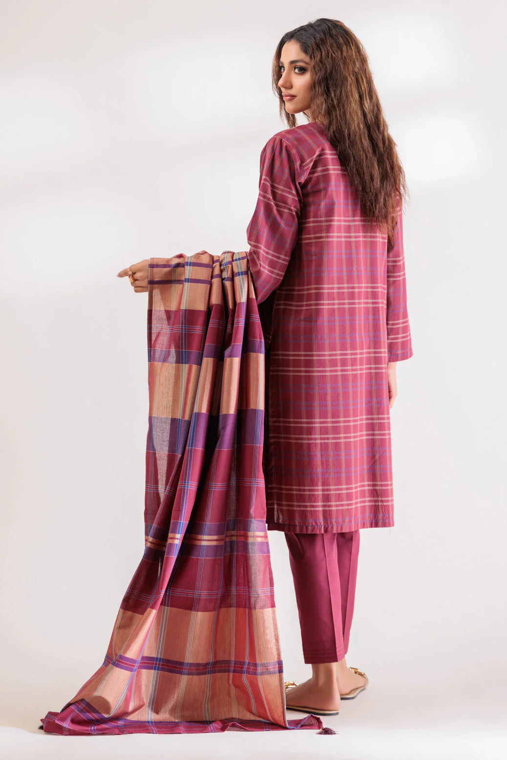 MAROON-YARN DYED-3 PIECE (SS2243P10) - Image 5