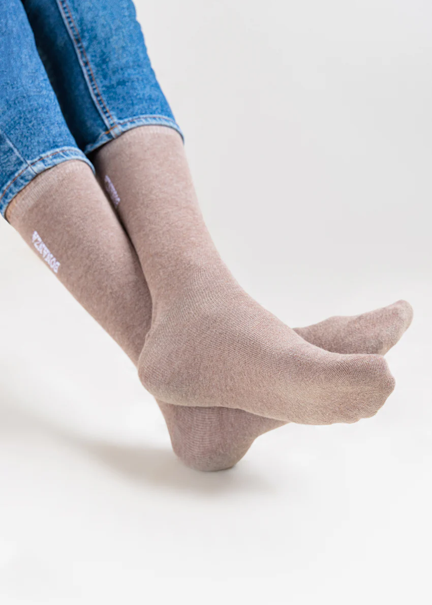 Light Brown Mid Calf Socks (MDMG3) - Image 3