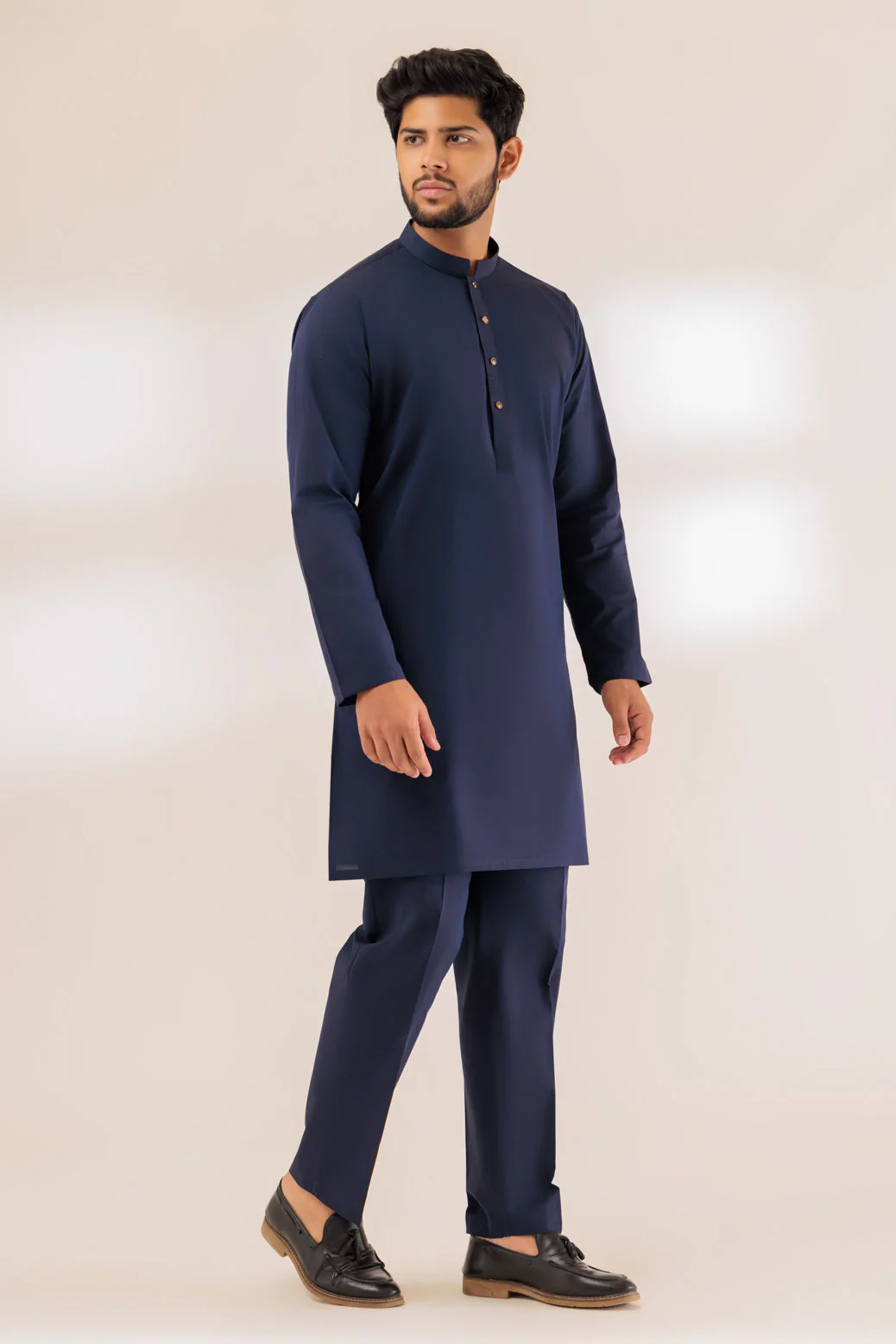 MN-BLUE-BLENDED-KURTA PAJAMA TROUSER - (KSS23-061) - Image 4