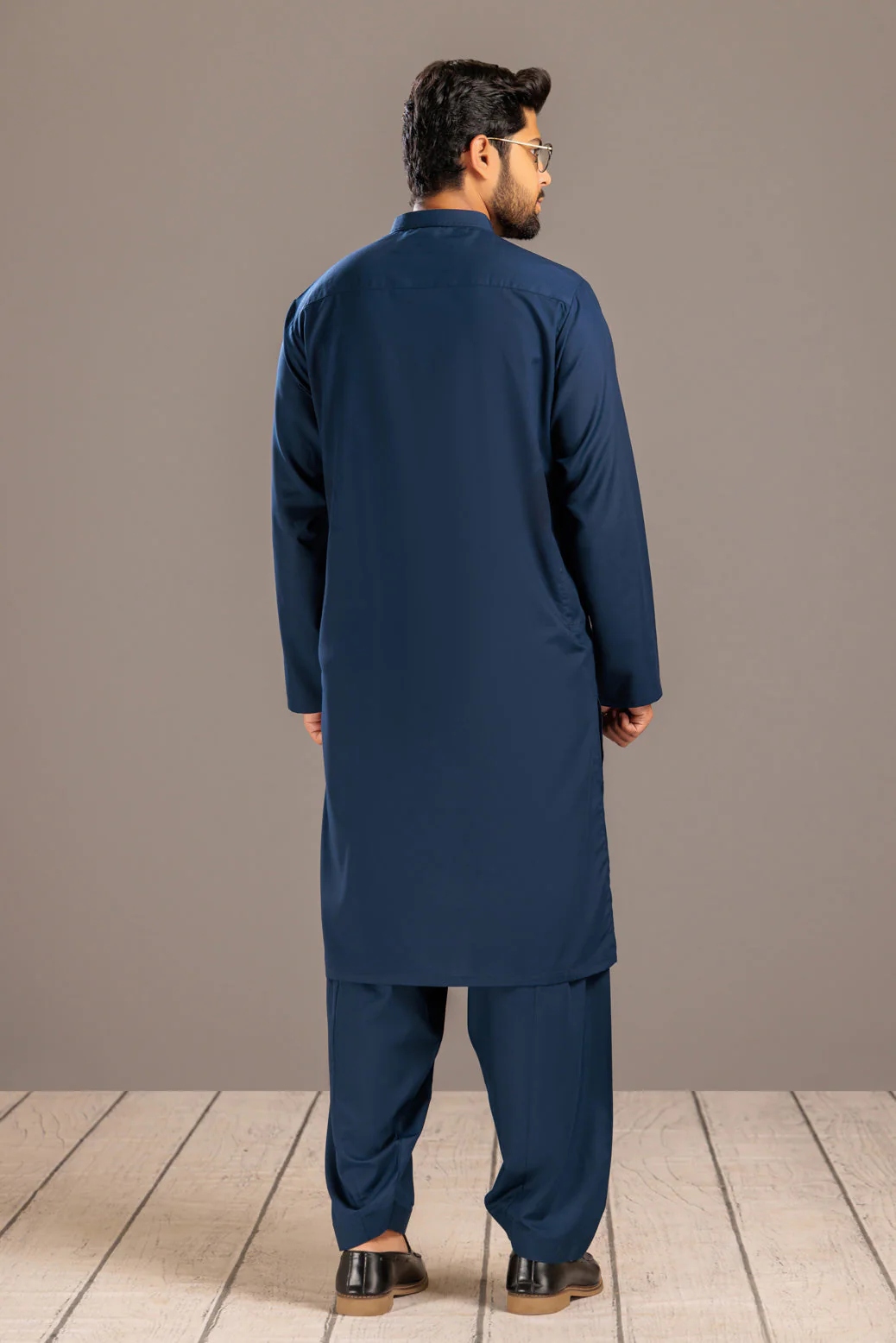 MN-BLUE-BLENDED-KURTA SHALWAR- (KSRS23-084) - Image 5