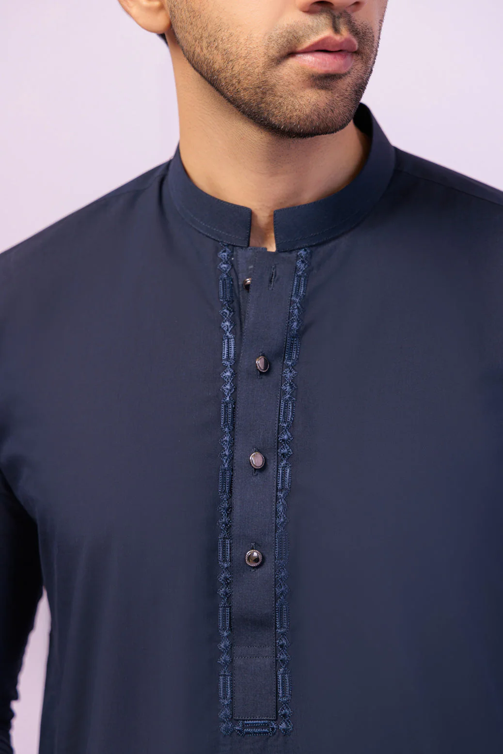 MN-BLUE-BLENDED-KURTA TROUSER - (KSS24-015) - Image 4