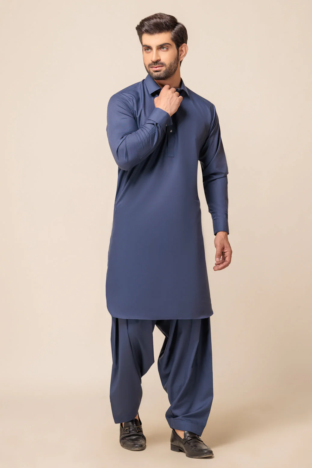 MN-BLUE-BLENDED-SHALWAR SUIT - (GSSW23-070) - Image 3