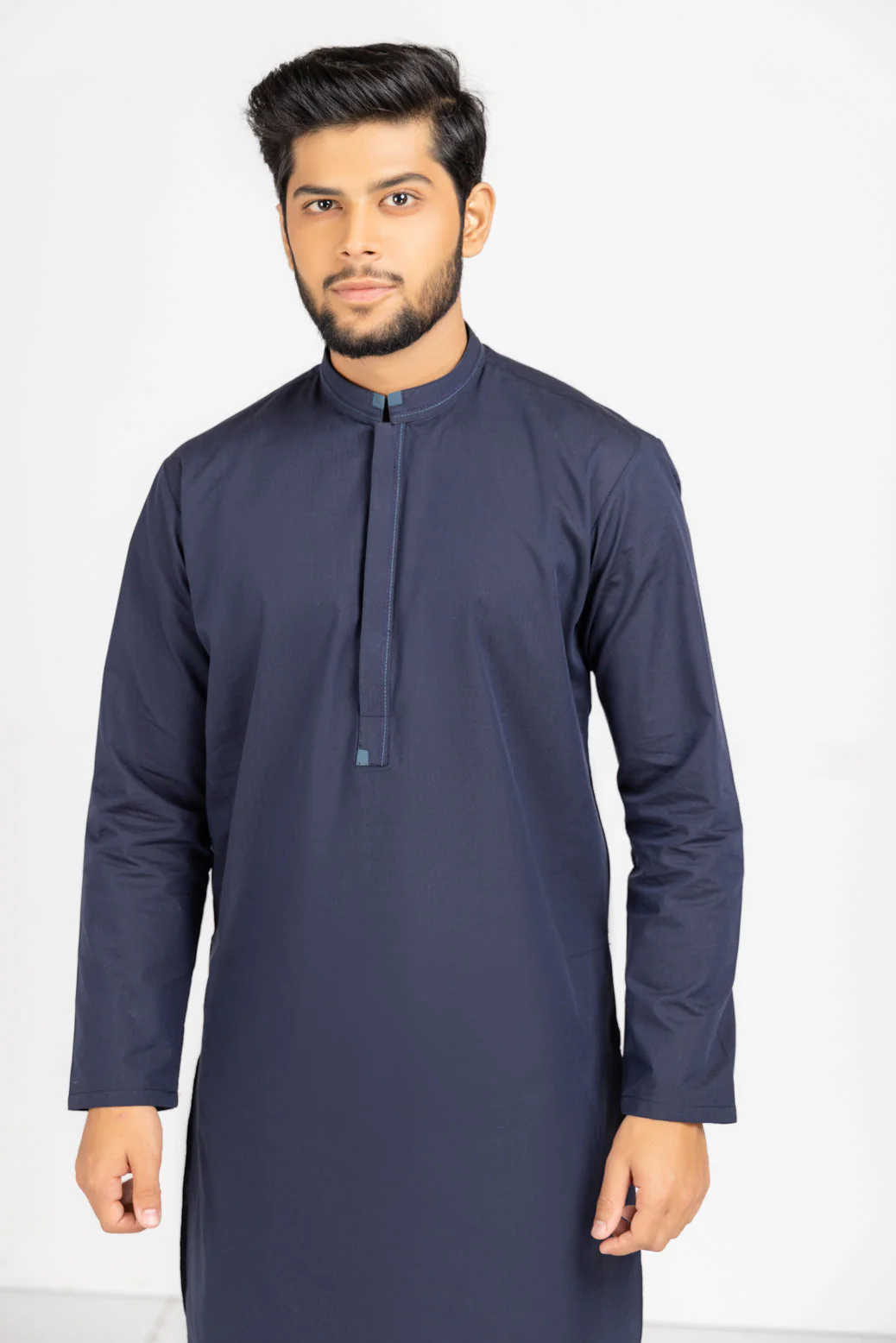 MN-BLUE-COTTON-KURTA PAJAMA TROUSER (KSS23-004) - Image 2