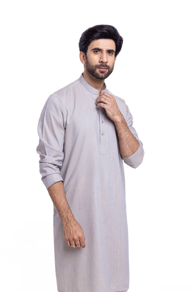Grey-Blended-Kurta - (MP1PBW25BM10N3) - Image 5