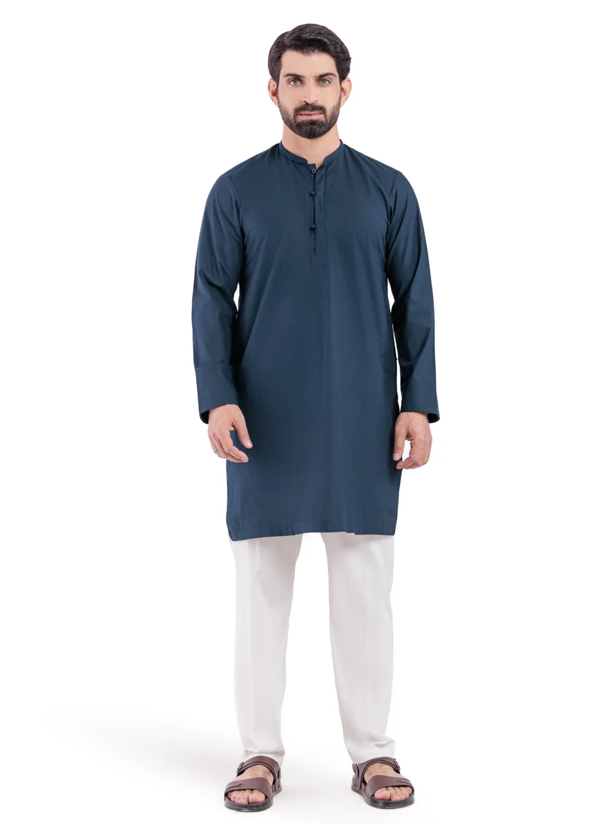 Navy-Blended-Kurta - (MP1PBW25BM10N4) - Image 5