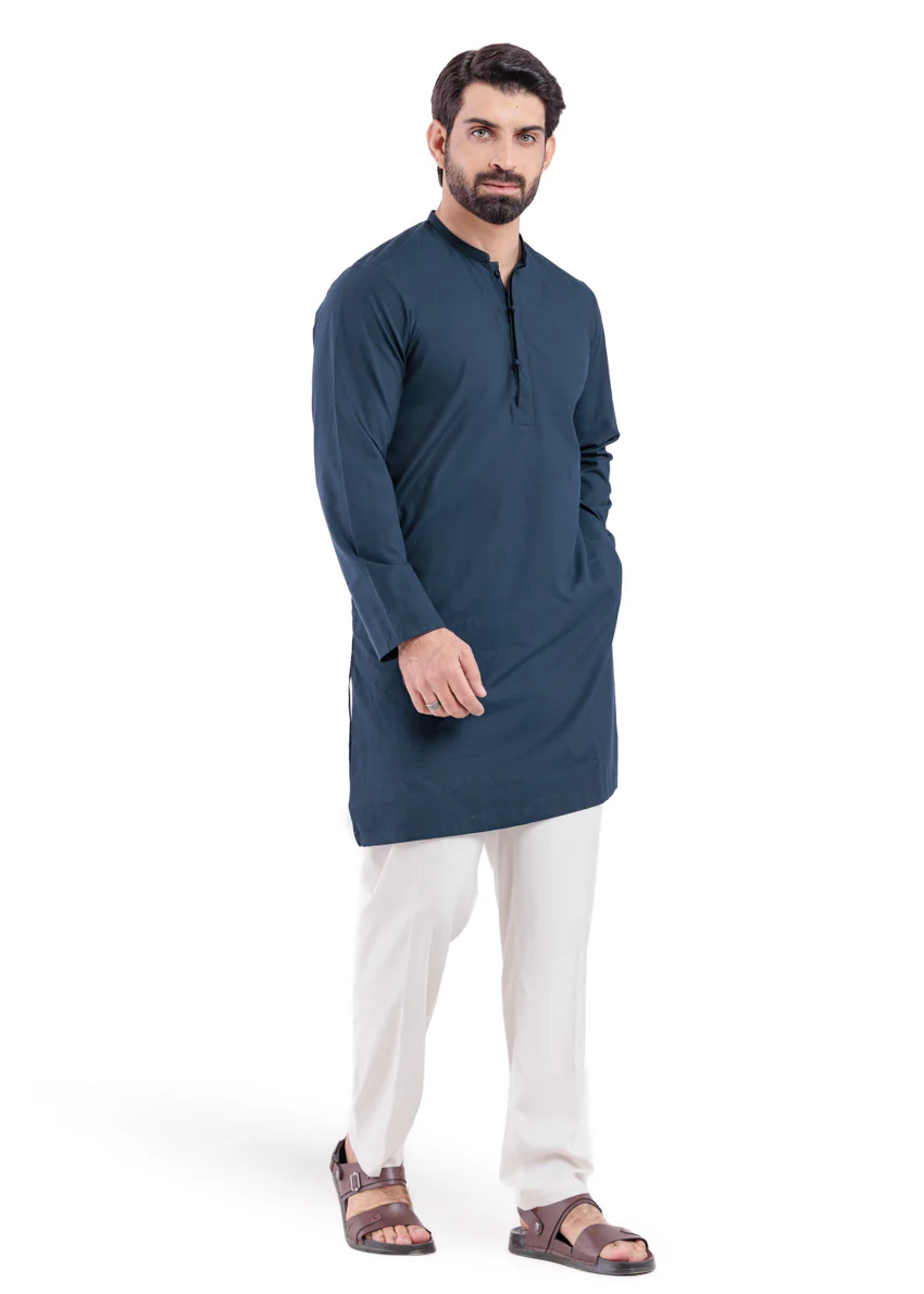 Navy-Blended-Kurta - (MP1PBW25BM10N4) - Image 6