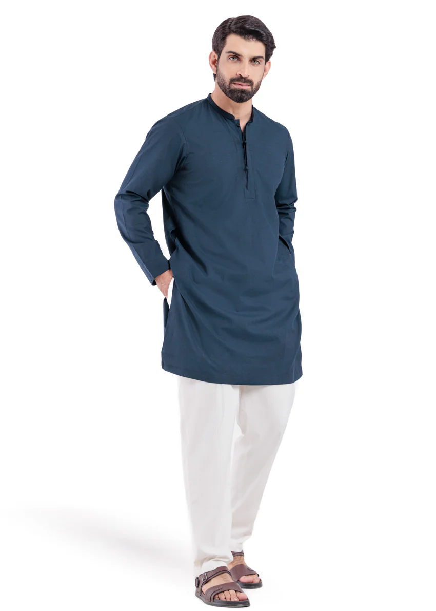Navy-Blended-Kurta - (MP1PBW25BM10N4) - Image 7