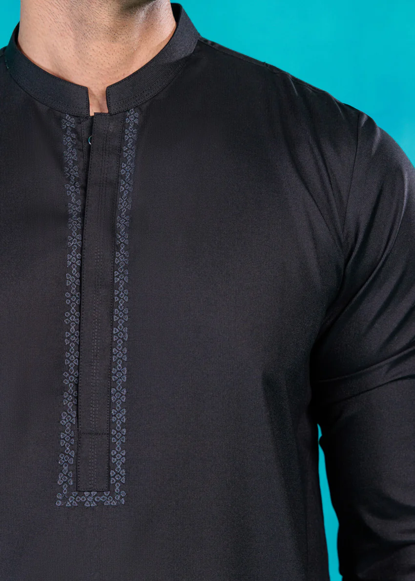 Black-Blended-Kurta - (MP1PBW25BM10N5) - Image 13