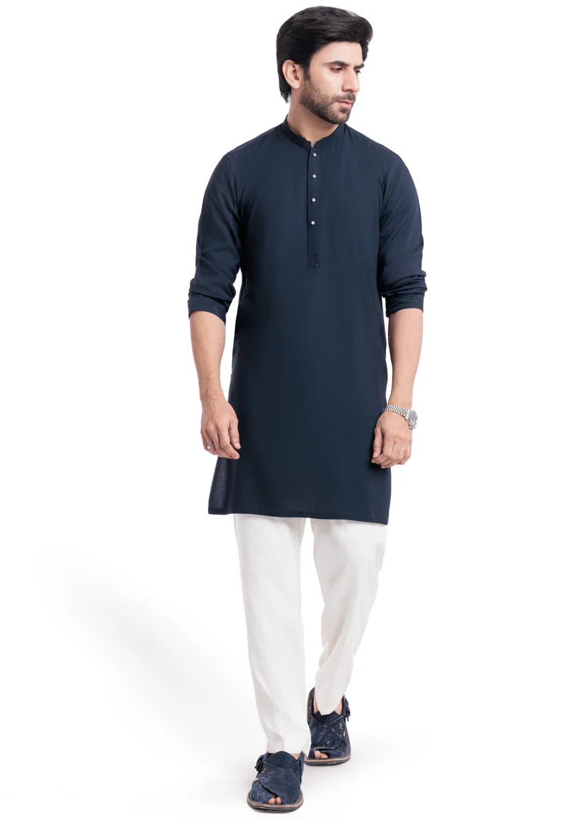 D-Blue-Blended-Kurta - (MP1PBW25BM11D2) - Image 2