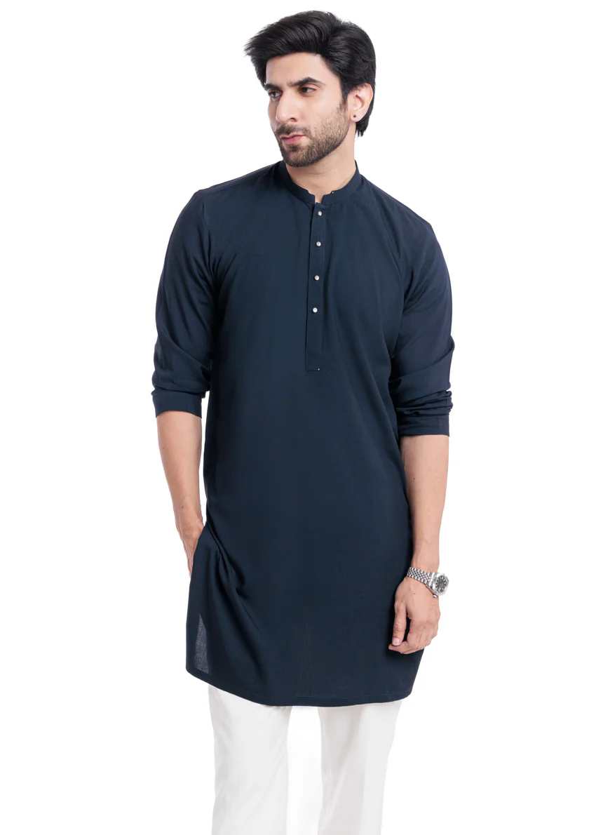 D-Blue-Blended-Kurta - (MP1PBW25BM11D2) - Image 4