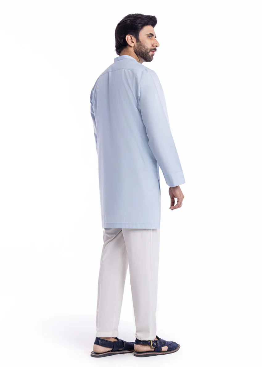 L-Blue-Blended-Kurta - (MP1PBW25BM1J1) - Image 2