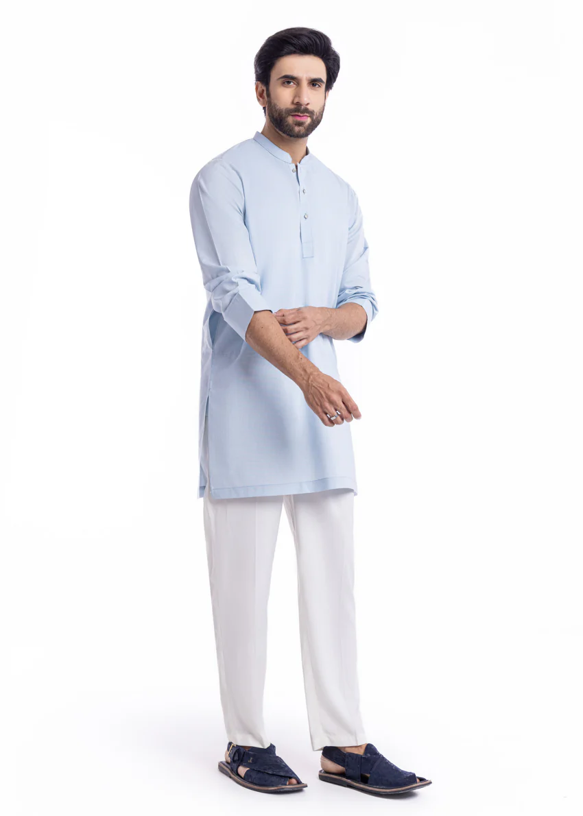 L-Blue-Blended-Kurta - (MP1PBW25BM1J1) - Image 5