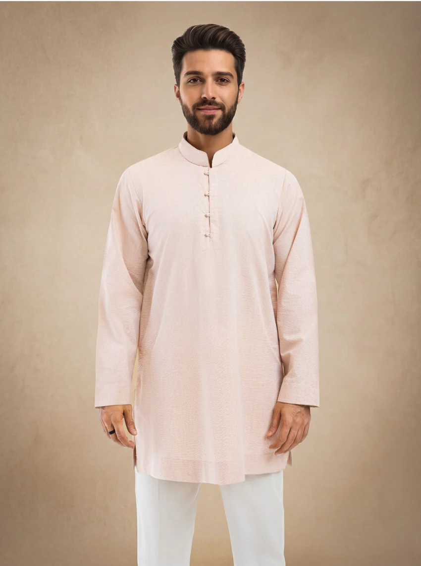 Peach-Blended-Kurta - (MP1PBW25BM1J2) - Image 3