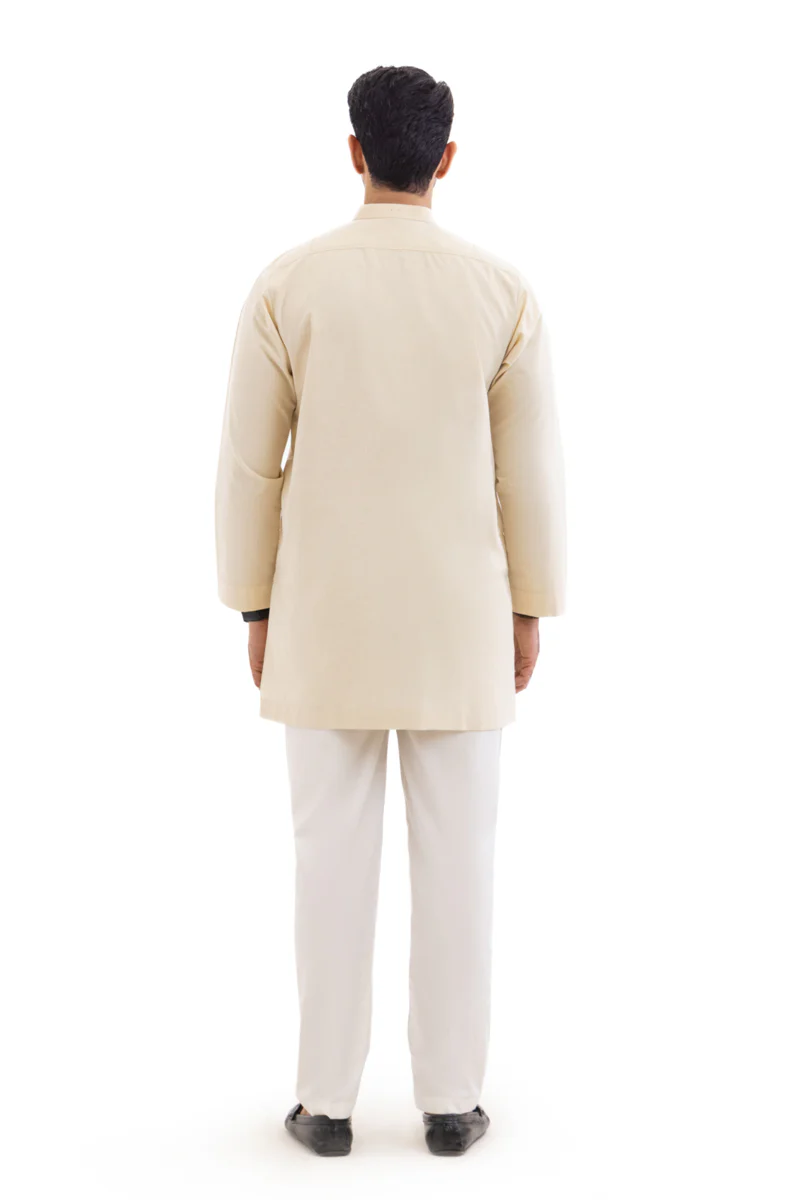 Cream-Blended-Kurta - (MP1PBW25BM1J3) - Image 2
