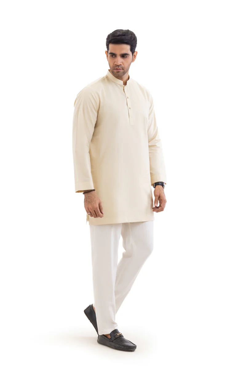 Cream-Blended-Kurta - (MP1PBW25BM1J3) - Image 3