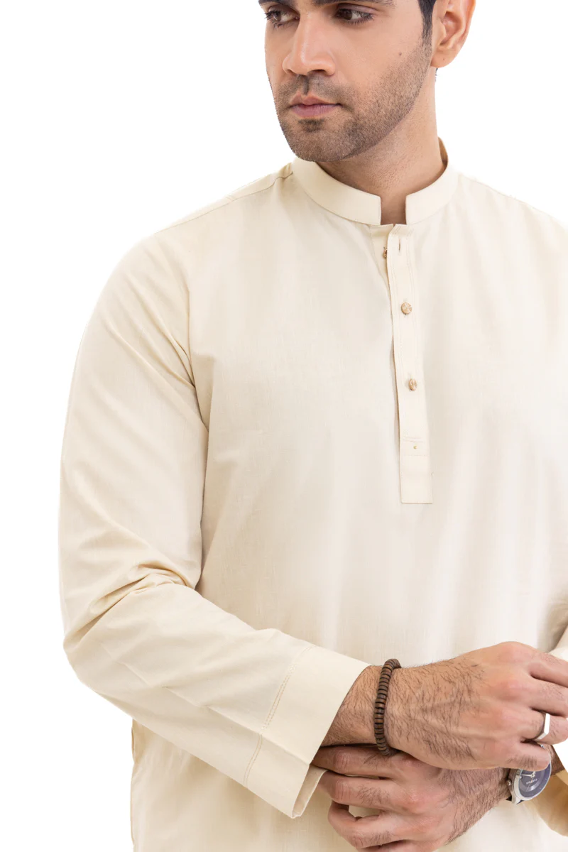 Cream-Blended-Kurta - (MP1PBW25BM1J3) - Image 5