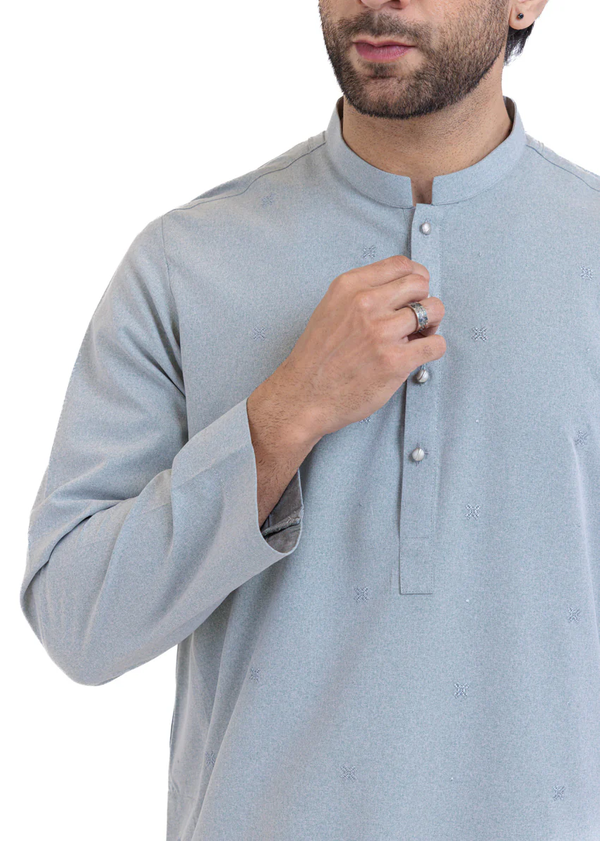 Aqua-Blended-Kurta - (MP1PBW25BM1J4) - Image 6