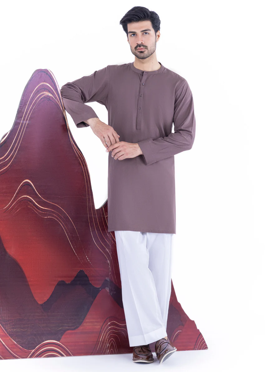 Brown-Blended-Kurta - (MP1PBW25BM9O2) - Image 3
