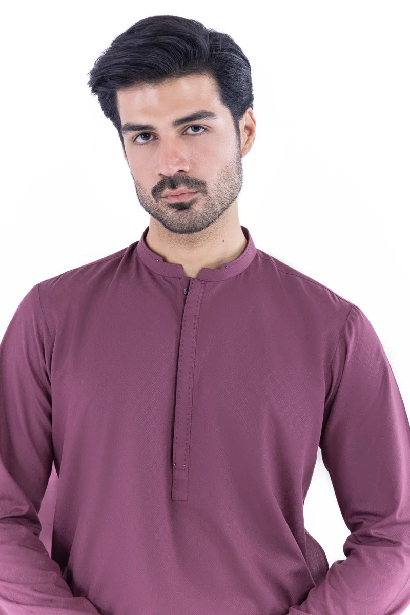Maroon-Blended-Kurta - (MP1PBW25BM9O3) - Image 5